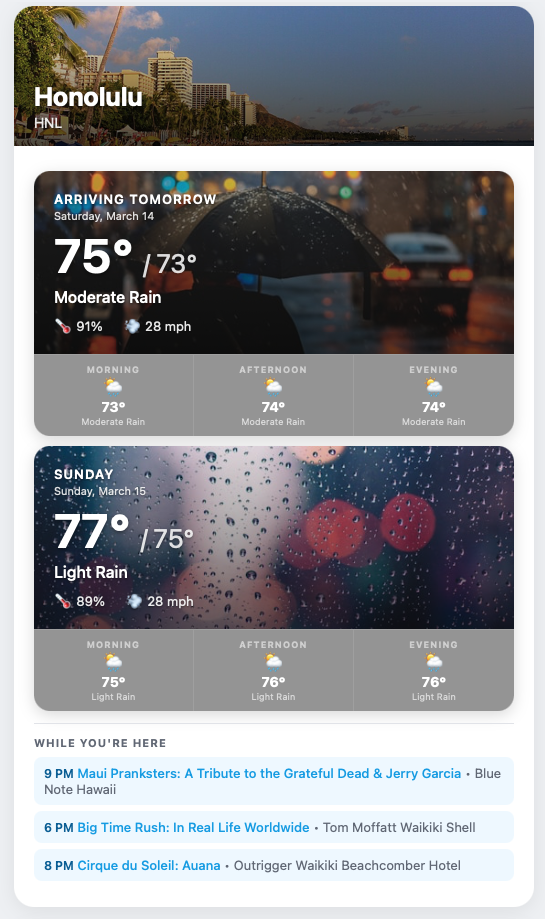 Honolulu weather brief