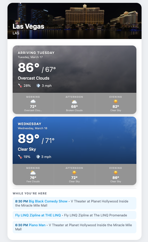 Las Vegas weather brief