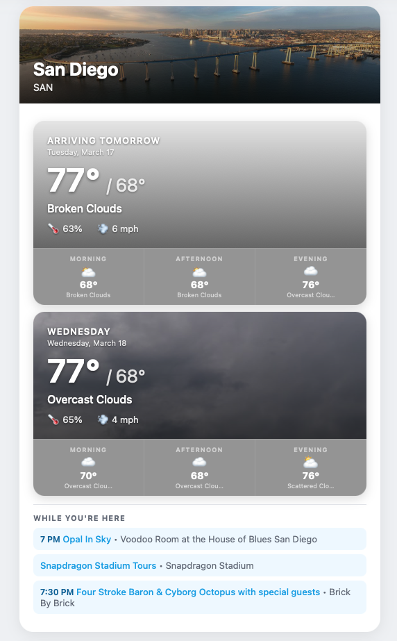 San Diego weather brief